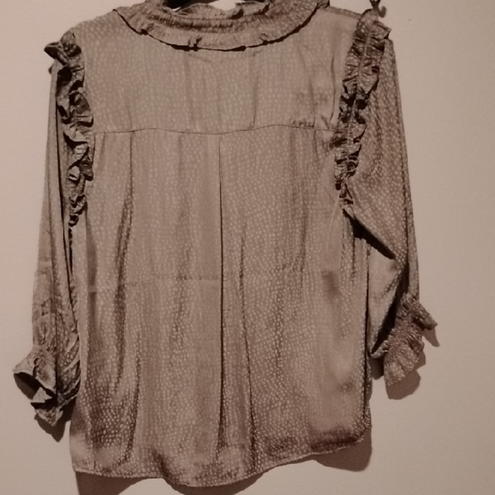 Democracy Ruffled Blouse - Tan - Picture 6 of 8